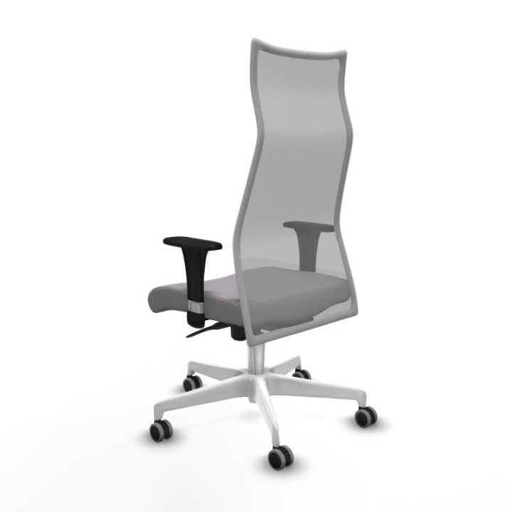 Albacete malla XL sincro malla gris similpiel gris brazos 1D base blanca ruedas 65mm engomadas