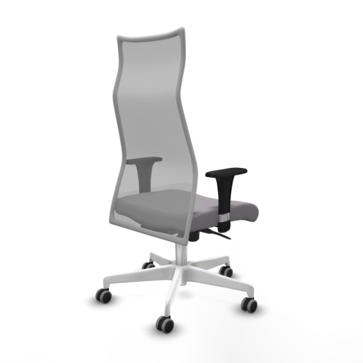 Albacete malla XL sincro malla gris similpiel gris brazos 1D base blanca ruedas 65mm engomadas