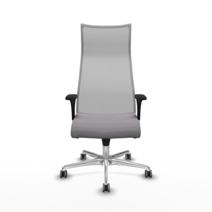 Albacete malla XL sincro malla gris similpiel gris brazos 1D base aluminio ruedas 65mm engomadas