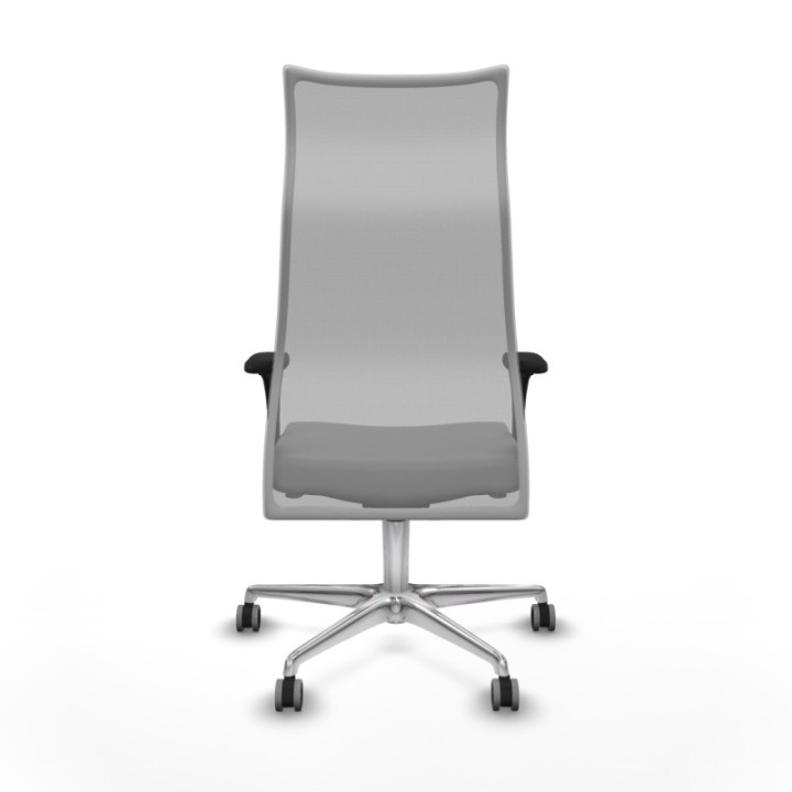 Albacete malla XL sincro malla gris similpiel gris brazos 1D base aluminio ruedas 65mm engomadas