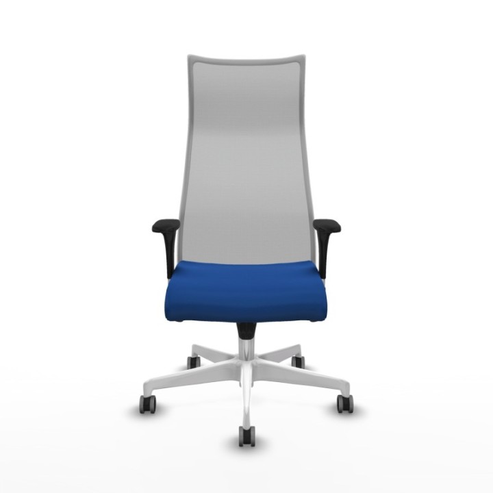 Albacete malla XL sincro malla gris similpiel azul brazos 1D base blanca ruedas 65mm engomadas