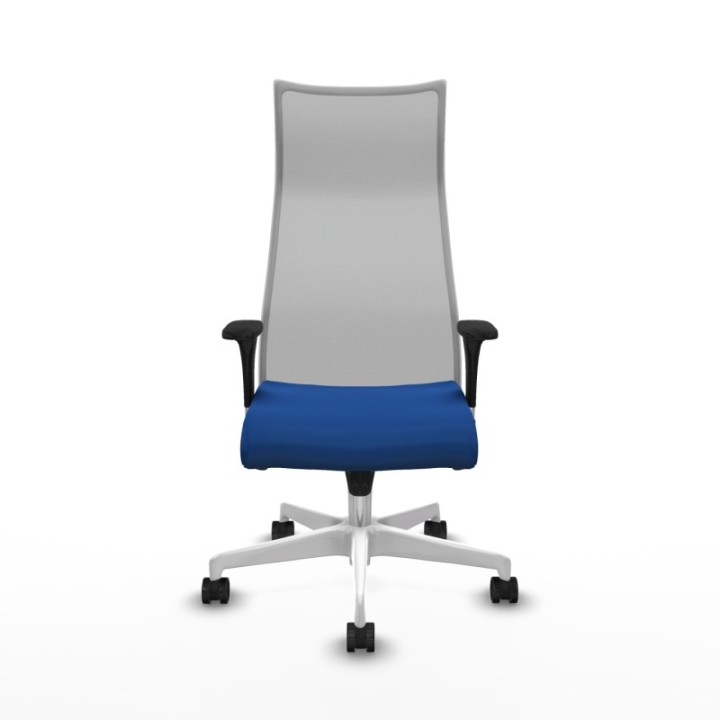 Albacete malla XL sincro malla gris similpiel azul brazos 1D base blanca ruedas 65mm nailon