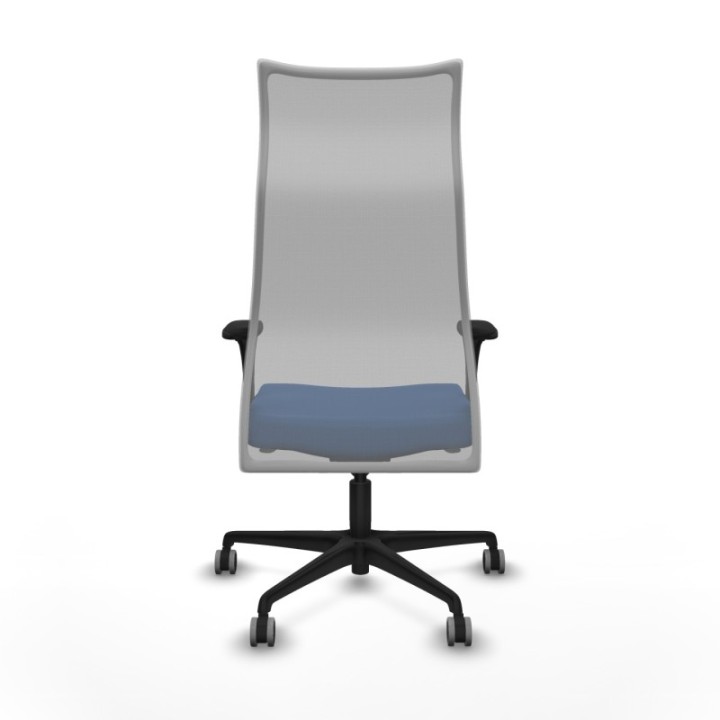 Albacete malla XL sincro malla gris similpiel azul brazos 1D base nailon ruedas 65mm engomadas