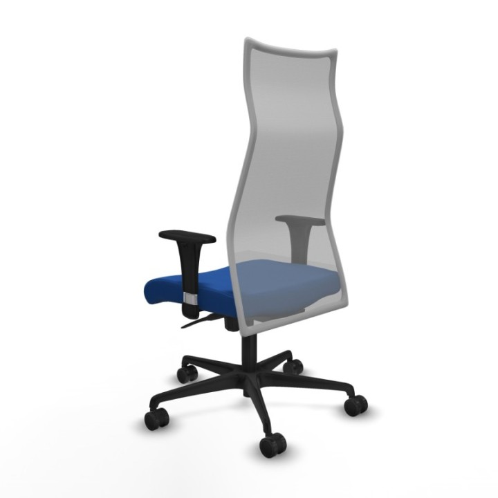 Albacete malla XL sincro malla gris similpiel azul brazos 1D base nailon ruedas 65mm nailon