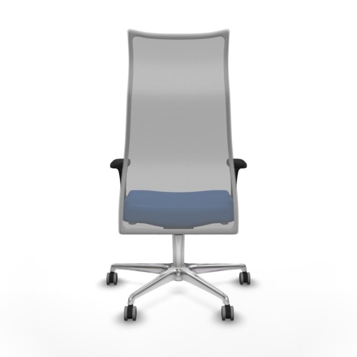 Albacete malla XL sincro malla gris similpiel azul brazos 1D base aluminio ruedas 65mm engomadas