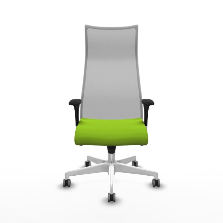 Albacete malla XL sincro malla gris similpiel pistacho brazos 1D base blanca ruedas 65mm engomadas