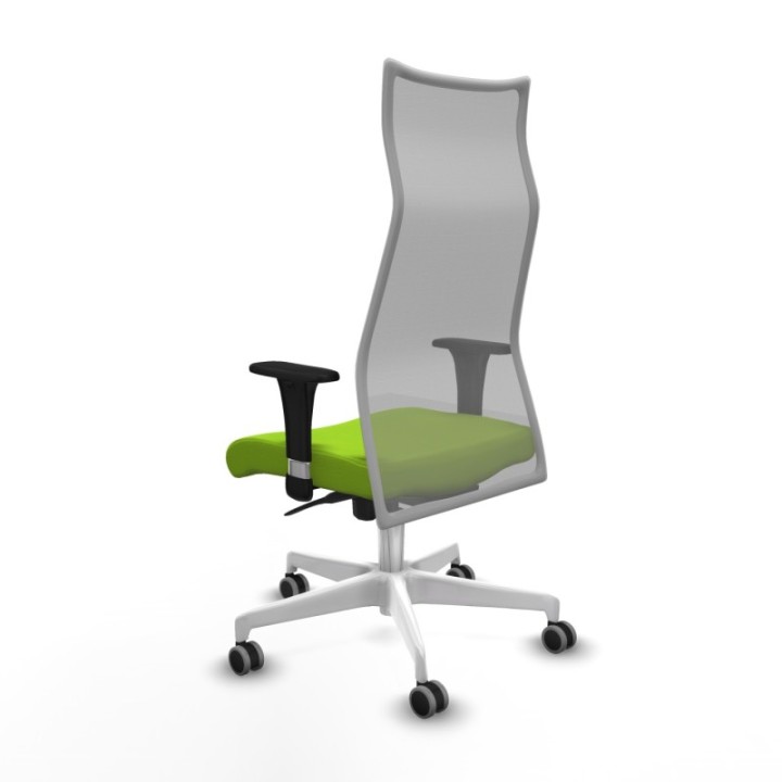 Albacete malla XL sincro malla gris similpiel pistacho brazos 1D base blanca ruedas 65mm engomadas