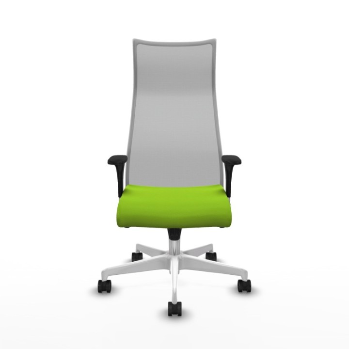 Albacete malla XL sincro malla gris similpiel pistacho brazos 1D base blanca ruedas 65mm nailon