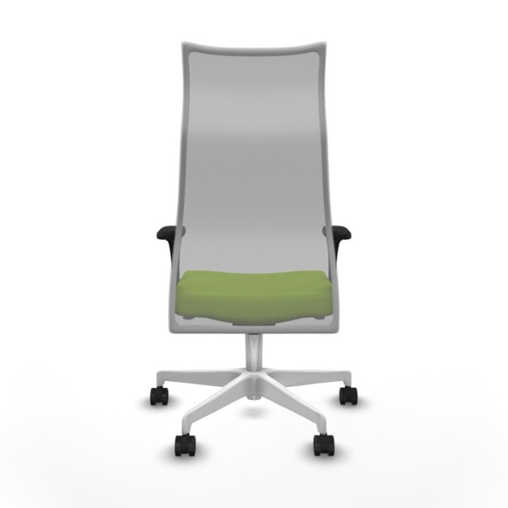 Albacete malla XL sincro malla gris similpiel pistacho brazos 1D base blanca ruedas 65mm nailon