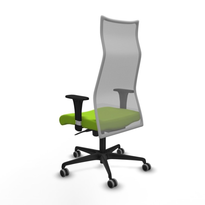 Albacete malla XL sincro malla gris similpiel pistacho brazos 1D base nailon ruedas 65mm engomadas