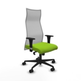 Albacete malla XL sincro malla gris similpiel pistacho brazos 1D base nailon ruedas 65mm nailon