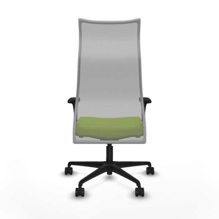 Albacete malla XL sincro malla gris similpiel pistacho brazos 1D base nailon ruedas 65mm nailon