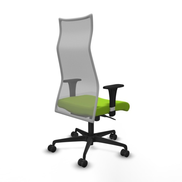 Albacete malla XL sincro malla gris similpiel pistacho brazos 1D base nailon ruedas 65mm nailon