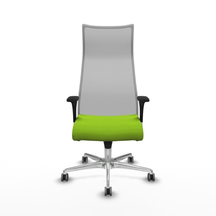 Albacete malla XL sincro malla gris similpiel pistacho brazos 1D base aluminio ruedas 65mm engomadas