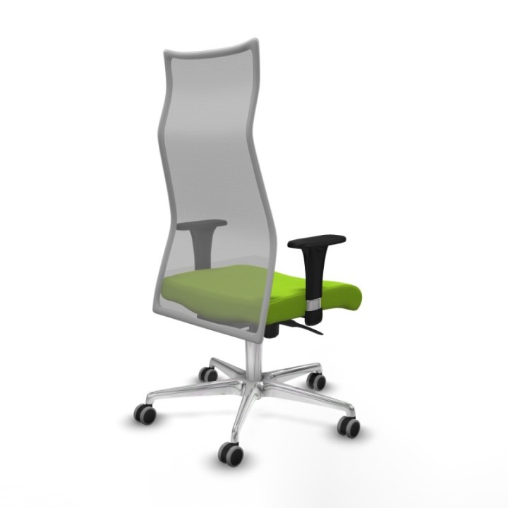 Albacete malla XL sincro malla gris similpiel pistacho brazos 1D base aluminio ruedas 65mm engomadas