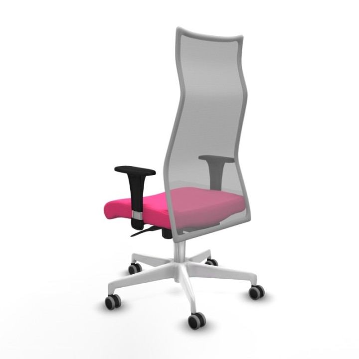 Albacete malla XL sincro malla gris similpiel rosa brazos 1D base blanca ruedas 65mm engomadas