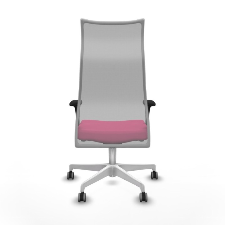 Albacete malla XL sincro malla gris similpiel rosa brazos 1D base blanca ruedas 65mm engomadas