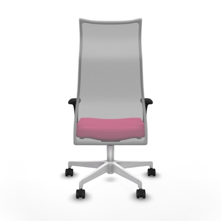 Albacete malla XL sincro malla gris similpiel rosa brazos 1D base blanca ruedas 65mm nailon