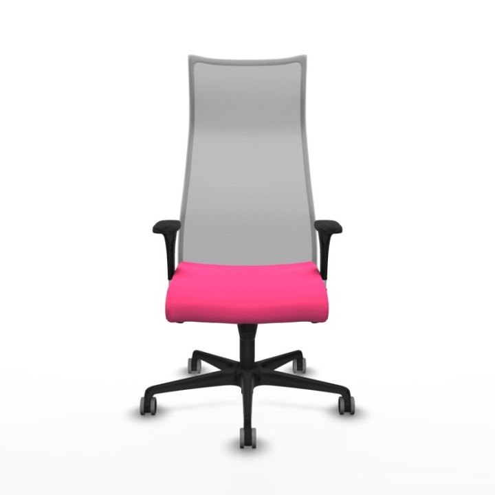 Albacete malla XL sincro malla gris similpiel rosa brazos 1D base nailon ruedas 65mm engomadas