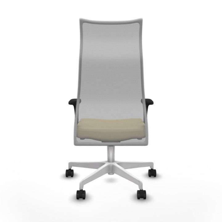 Albacete malla XL sincro malla gris similpiel crema brazos 1D base blanca ruedas 65mm nailon