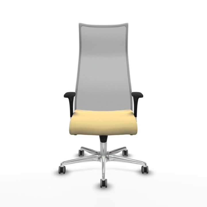 Albacete malla XL sincro malla gris similpiel crema brazos 1D base aluminio ruedas 65mm engomadas