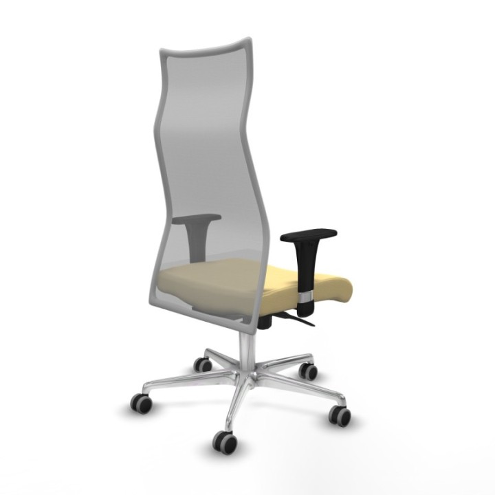 Albacete malla XL sincro malla gris similpiel crema brazos 1D base aluminio ruedas 65mm engomadas