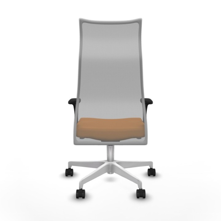 Albacete malla XL sincro malla gris similpiel naranja brazos 1D base blanca ruedas 65mm nailon