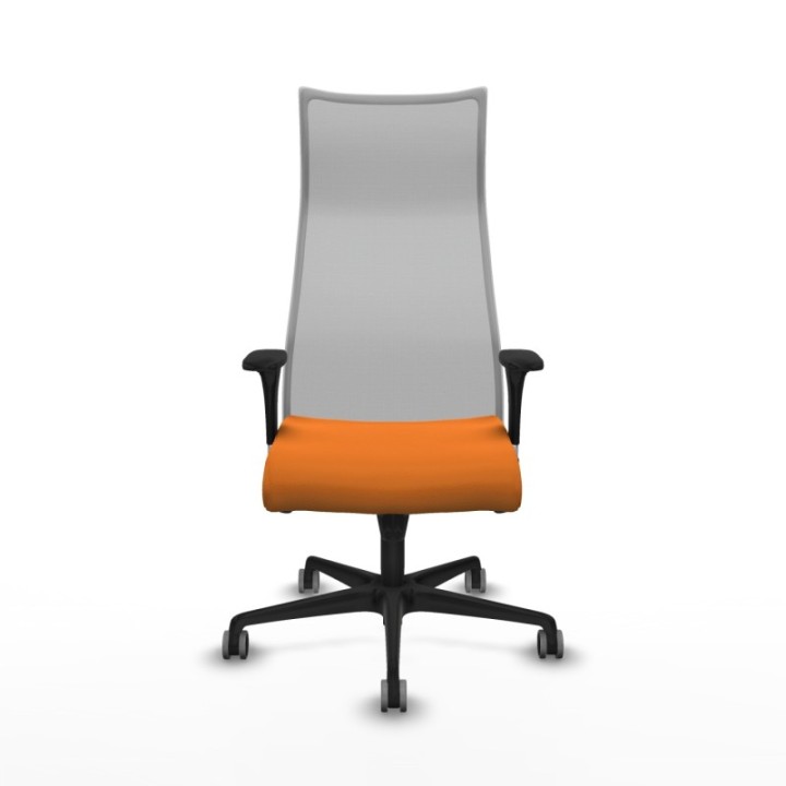 Albacete malla XL sincro malla gris similpiel naranja brazos 1D base nailon ruedas 65mm engomadas