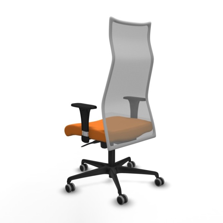 Albacete malla XL sincro malla gris similpiel naranja brazos 1D base nailon ruedas 65mm engomadas