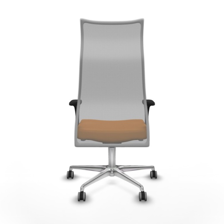 Albacete malla XL sincro malla gris similpiel naranja brazos 1D base aluminio ruedas 65mm engomadas