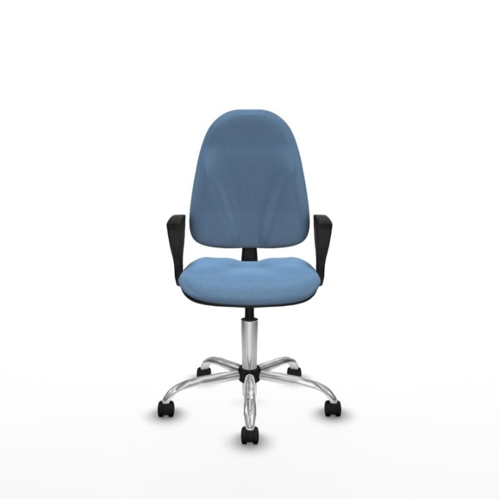 Algarra CP bali azul cielo brazos fijos base cromada ruedas nailon 50mm