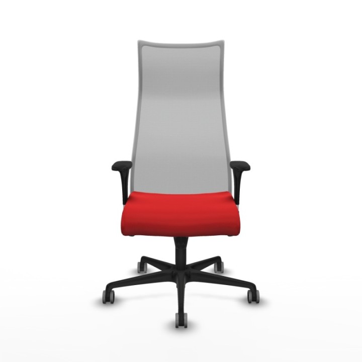 Albacete malla XL sincro malla gris similpiel rojo brazos 1D base nailon ruedas 65mm engomadas