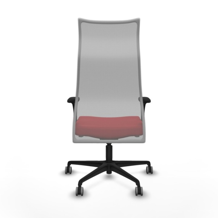 Albacete malla XL sincro malla gris similpiel rojo brazos 1D base nailon ruedas 65mm engomadas