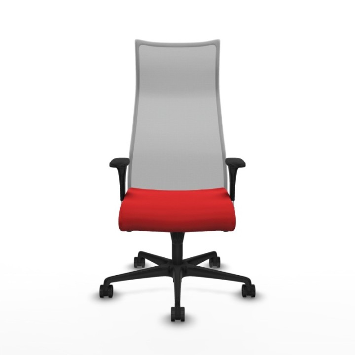 Albacete malla XL sincro malla gris similpiel rojo brazos 1D base nailon ruedas 65mm nailon