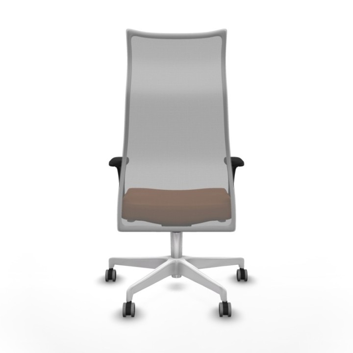 Albacete malla XL sincro malla gris similpiel marrón brazos 1D base blanca ruedas 65mm engomadas