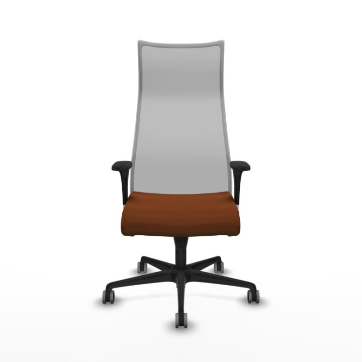 Albacete malla XL sincro malla gris similpiel marrón brazos 1D base nailon ruedas 65mm engomadas