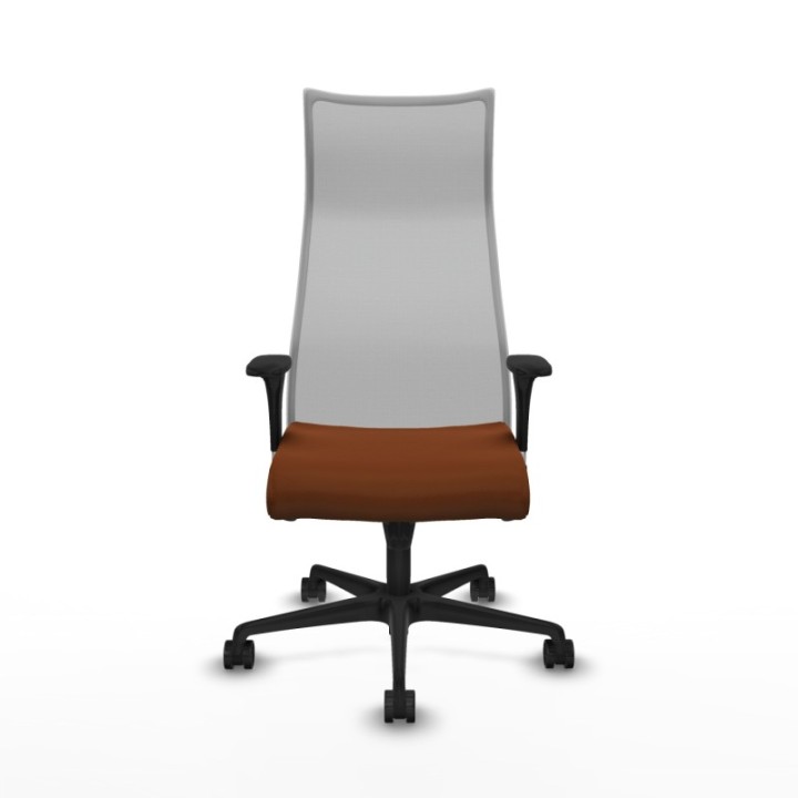 Albacete malla XL sincro malla gris similpiel marrón brazos 1D base nailon ruedas 65mm nailon