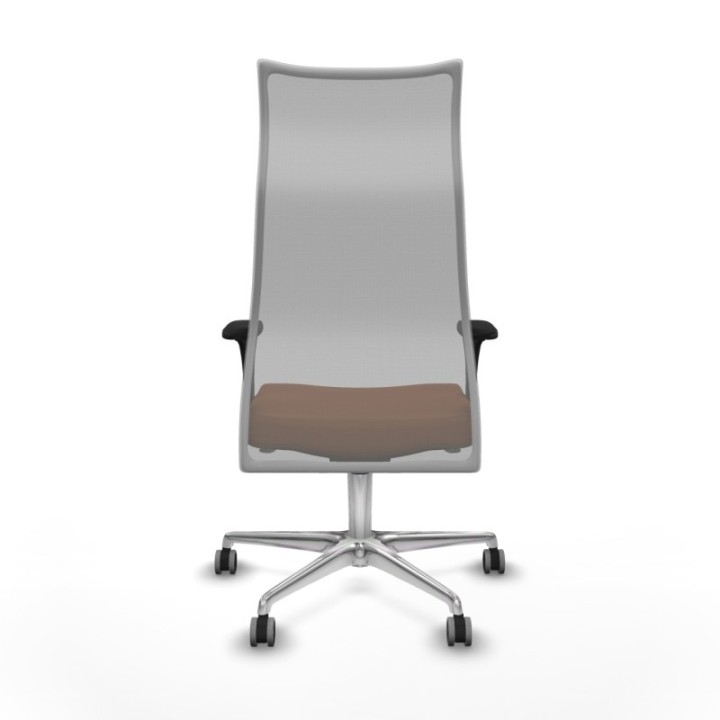 Albacete malla XL sincro malla gris similpiel marrón brazos 1D base aluminio ruedas 65mm engomadas