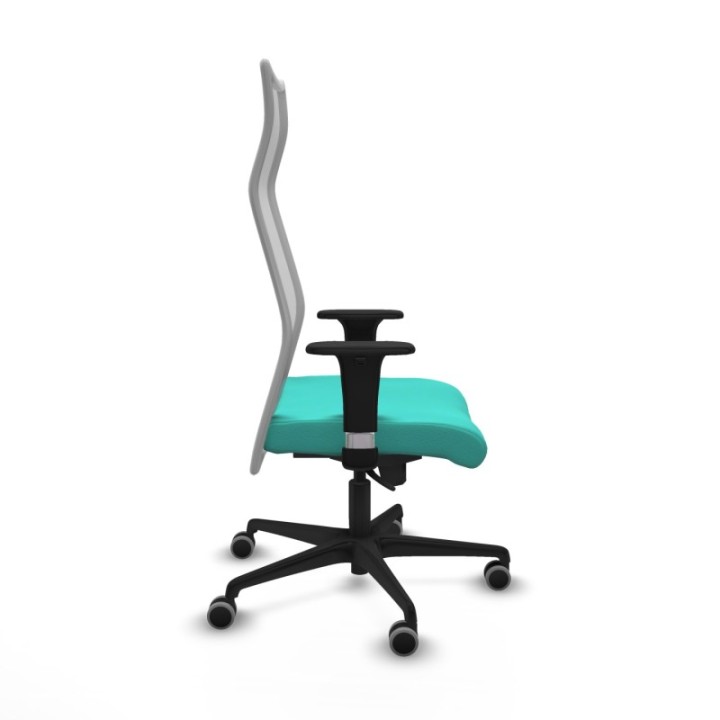 Albacete malla XL sincro malla gris similpiel turquesa brazos 1D base nailon ruedas 65mm engomadas