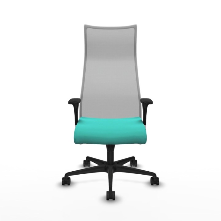 Albacete malla XL sincro malla gris similpiel turquesa brazos 1D base nailon ruedas 65mm nailon