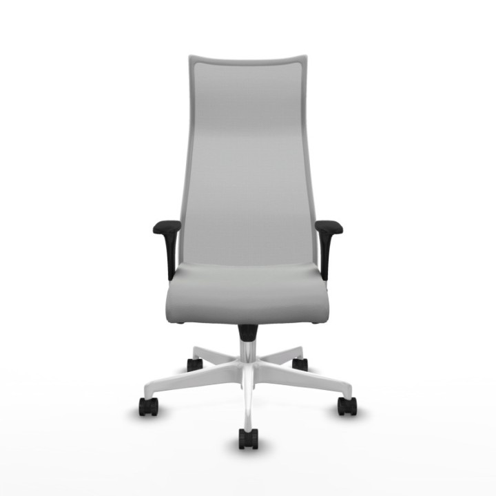 Albacete malla XL sincro malla gris similpiel gris claro brazos 1D base blanca ruedas 65mm nailon