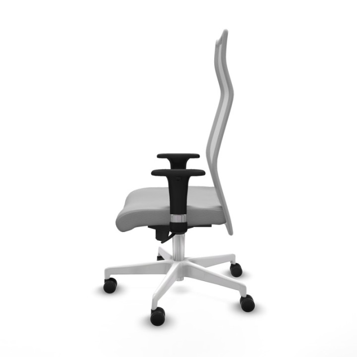 Albacete malla XL sincro malla gris similpiel gris claro brazos 1D base blanca ruedas 65mm nailon