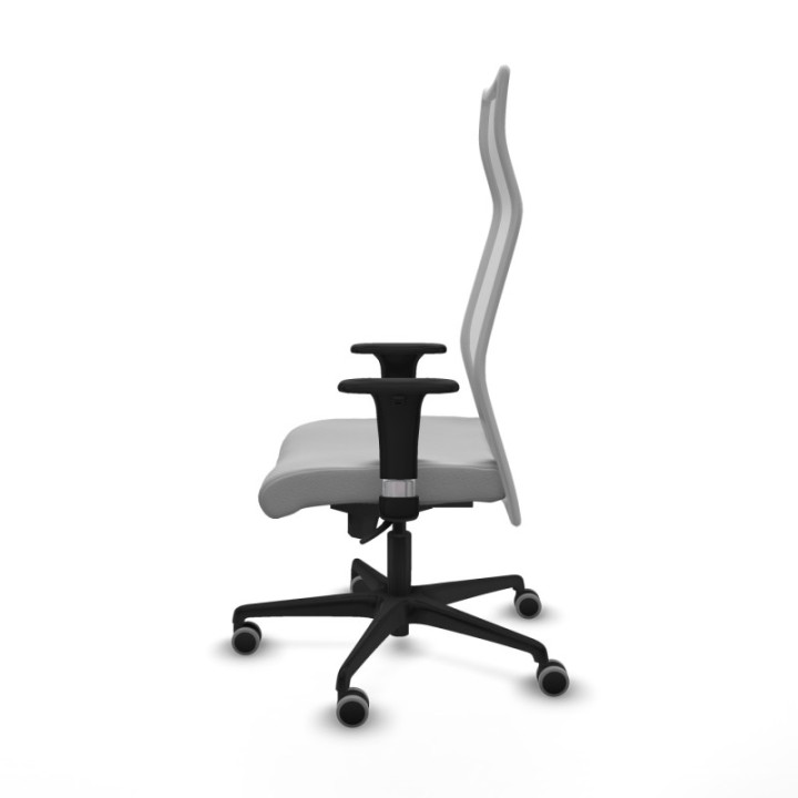 Albacete malla XL sincro malla gris similpiel gris claro brazos 1D base nailon ruedas 65mm engomadas