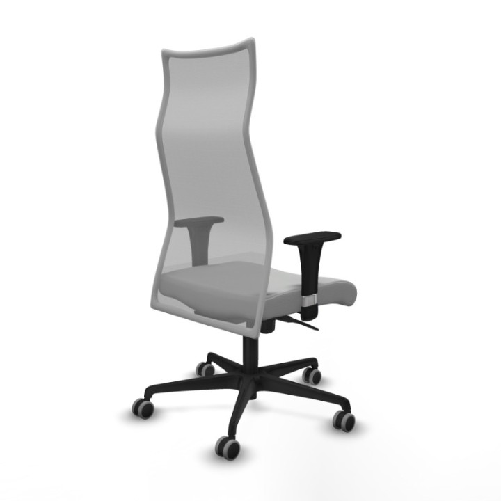 Albacete malla XL sincro malla gris similpiel gris claro brazos 1D base nailon ruedas 65mm engomadas