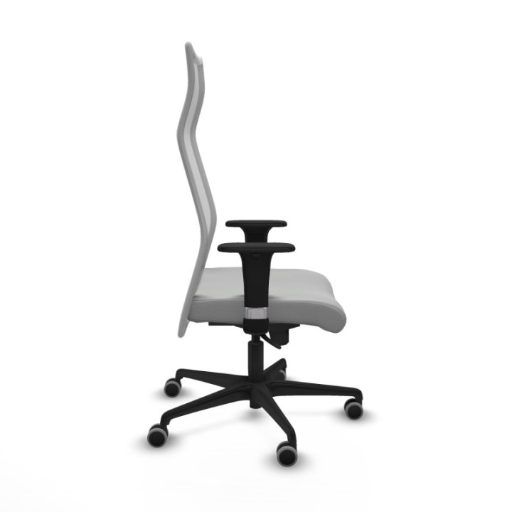 Albacete malla XL sincro malla gris similpiel gris claro brazos 1D base nailon ruedas 65mm engomadas