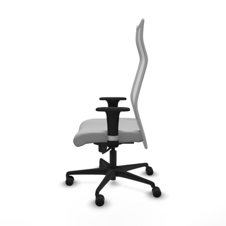 Albacete malla XL sincro malla gris similpiel gris claro brazos 1D base nailon ruedas 65mm nailon