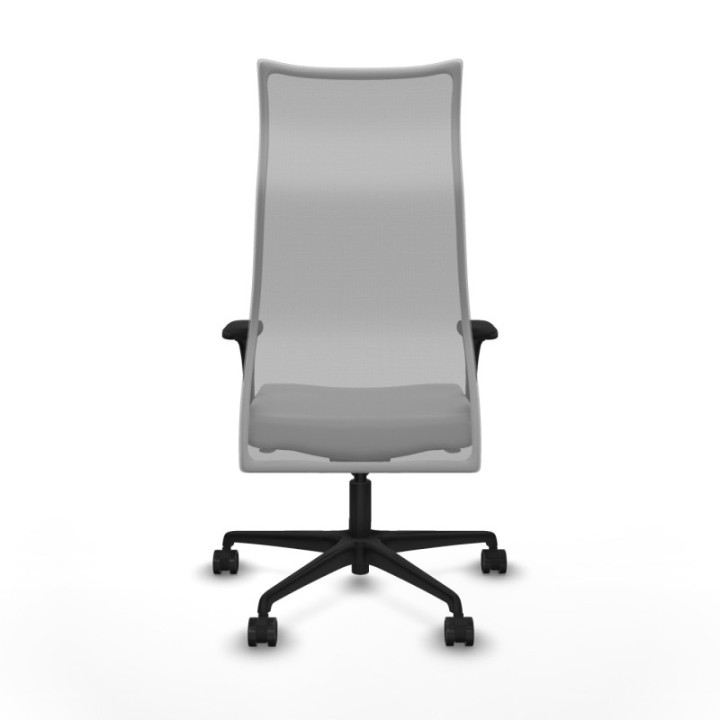 Albacete malla XL sincro malla gris similpiel gris claro brazos 1D base nailon ruedas 65mm nailon