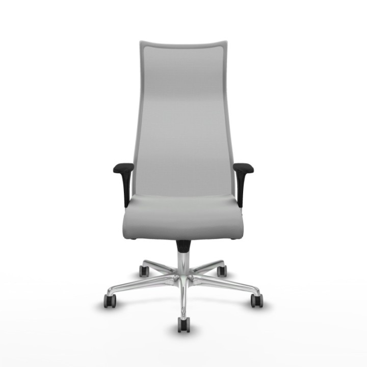 Albacete malla XL sincro malla gris similpiel gris claro brazos 1D base aluminio ruedas 65mm engomadas