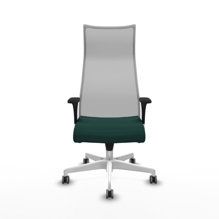 Albacete malla XL sincro malla gris similpiel verde botella brazos 1D base blanca ruedas 65mm engomadas