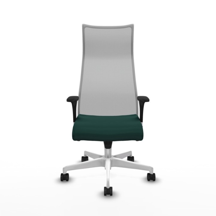 Albacete malla XL sincro malla gris similpiel verde botella brazos 1D base blanca ruedas 65mm nailon